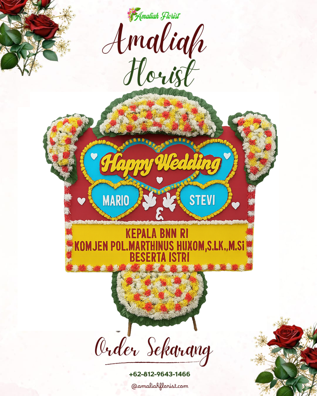 Papan Bunga Pernikahan Sambit